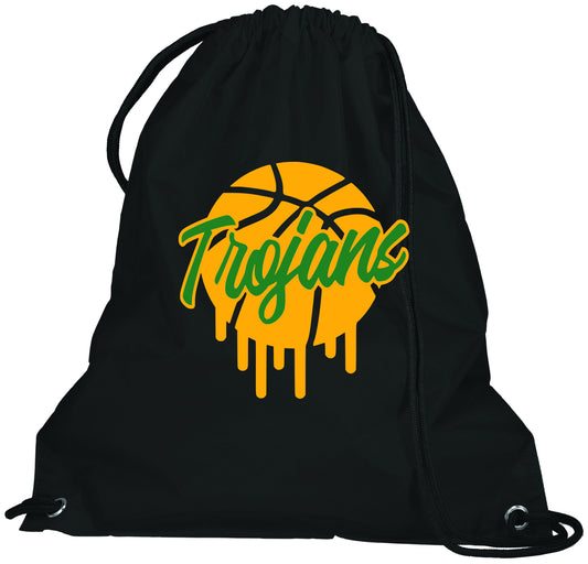 Twiggs Academy -Trojans Basketball Drawstring Bag - Black (1905) - Southern Grace Creations