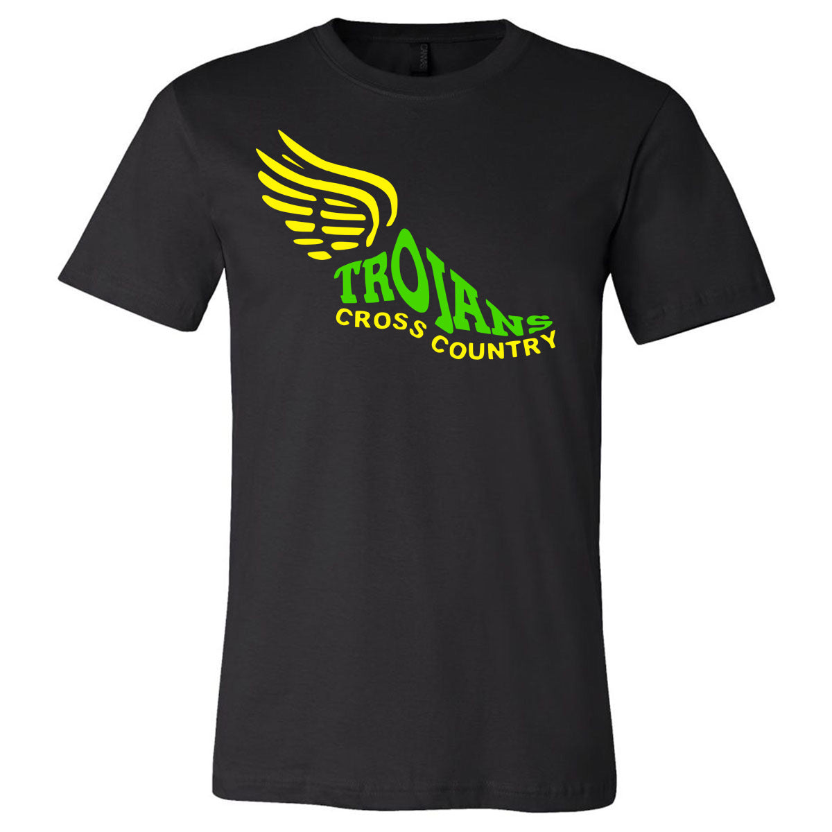 Twiggs Academy - Trojans Cross Country with Wings - Black (Tee/DriFit/Hoodie/Sweatshirt) - Southern Grace Creations