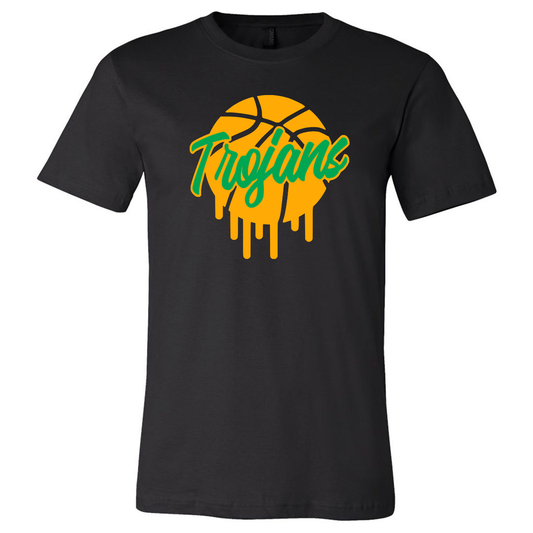 Twiggs Academy - Trojans Dripping Basketball - Black (Tee/DriFit/Hoodie/Sweatshirt) - Southern Grace Creations