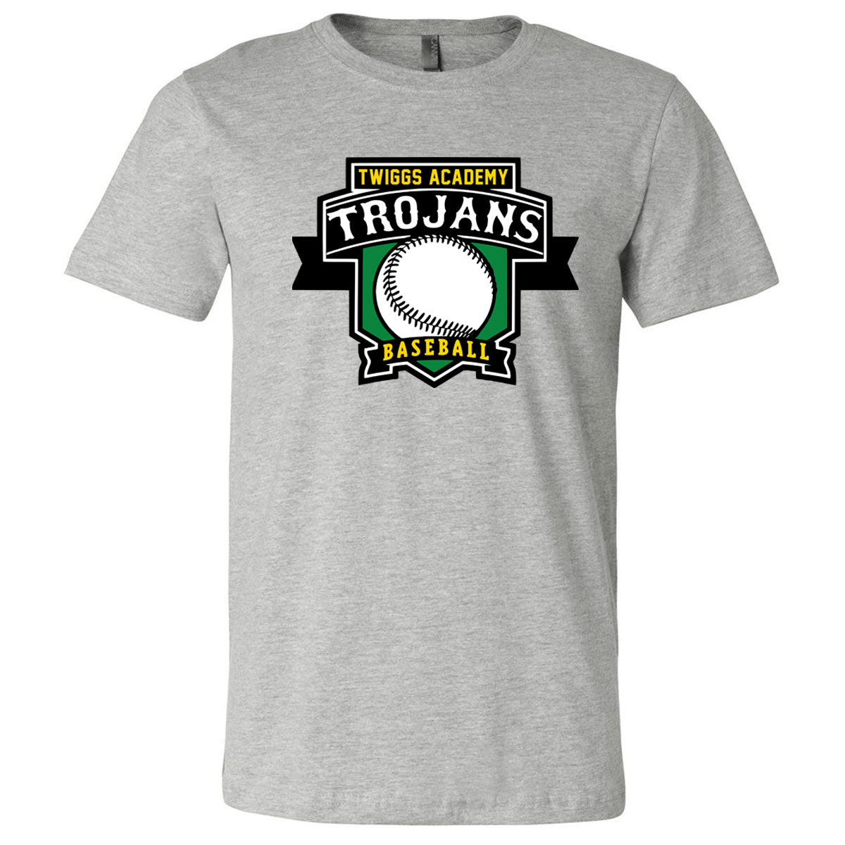 Twiggs Academy - Twiggs Academy Trojans Baseball Banner - Athletic Heather (Tee/Hoodie/Sweatshirt) - Southern Grace Creations