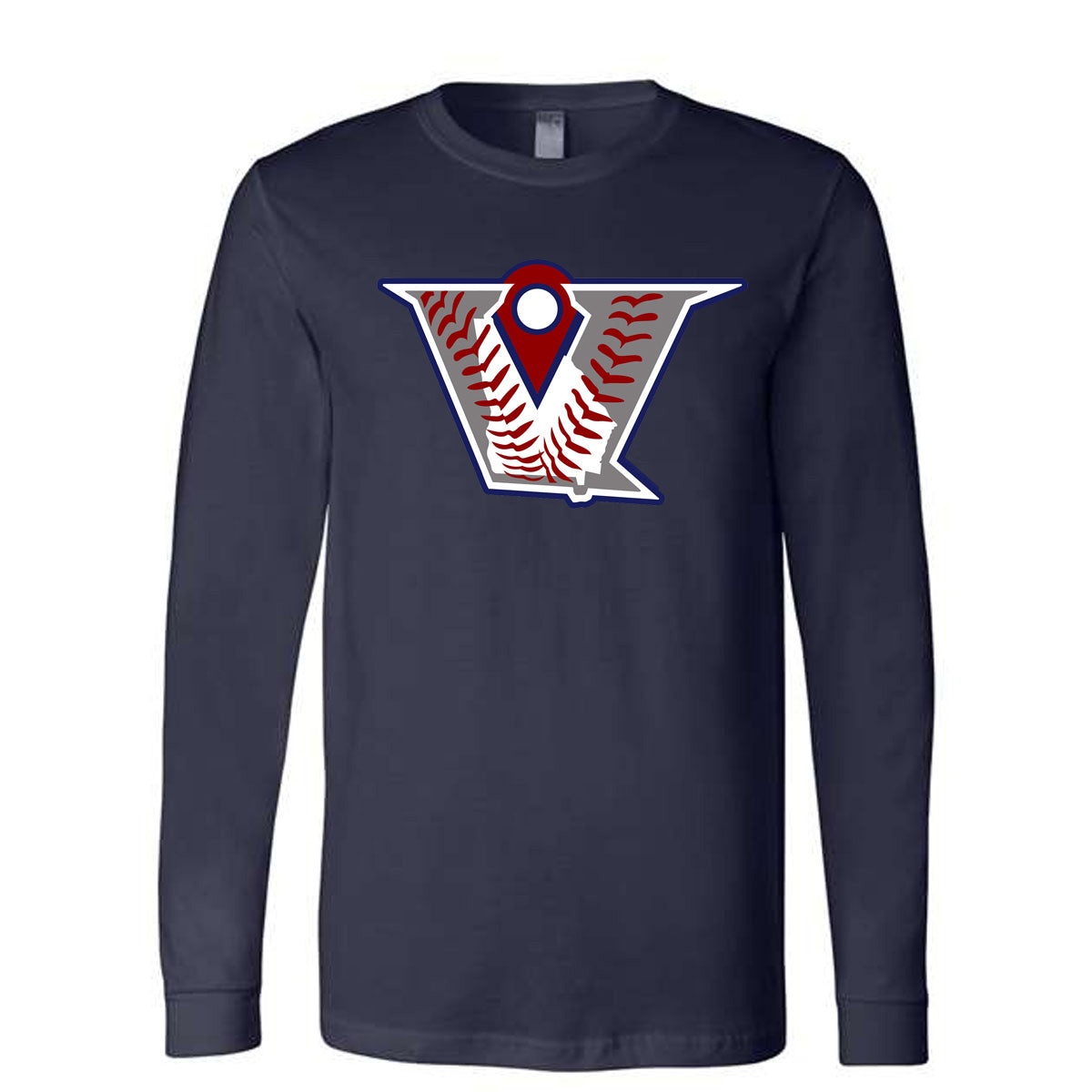 Velo BB - Velocity Baseball Logo - Navy Tee - Southern Grace Creations
