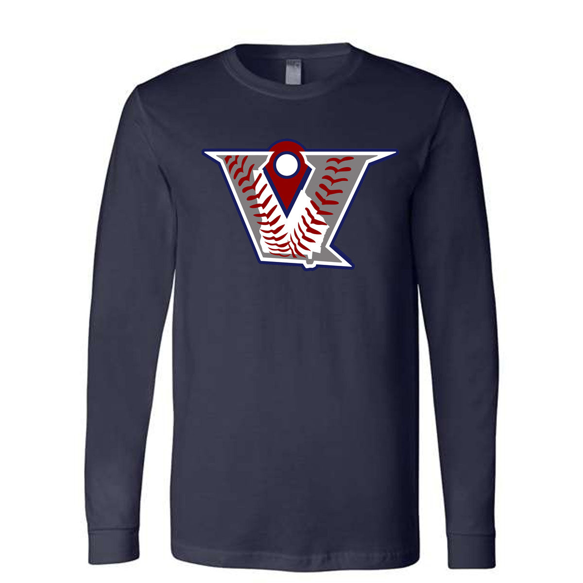 Velo BB - Velocity Baseball Logo - Navy Tee - Southern Grace Creations