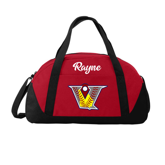Velo FP - Dome Duffle Bag with Velocity Fastpitch Logo - Red (BG818) - Southern Grace Creations