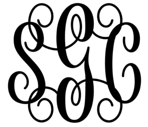 Vine Monogram Decal - Southern Grace Creations