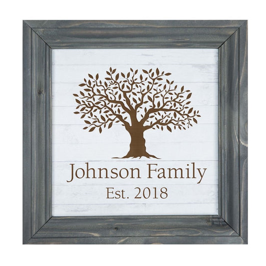 WHITE FAUX WOOD FRAMED SIGN - Engravable (ZSFR0013) - Southern Grace Creations