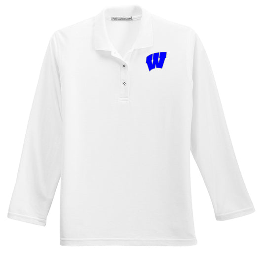 WINDSOR - LADIES Long Sleeve Polo - WHITE (L500LS) - Southern Grace Creations