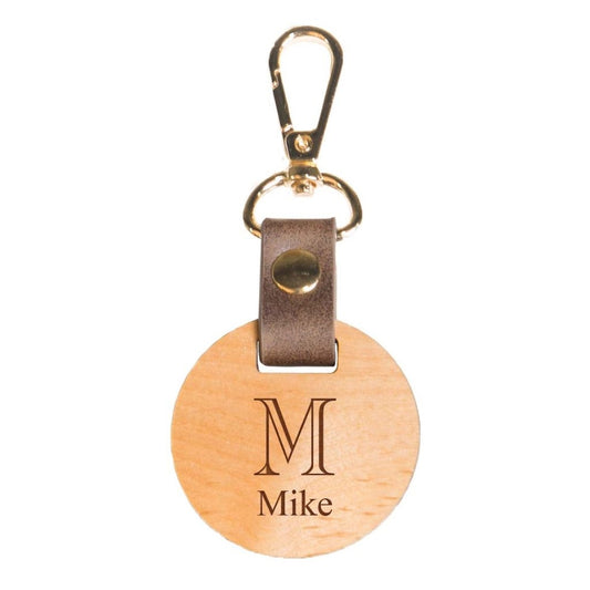 WOOD CIRCLE KEYCHAIN - Engravable (ZLKC19) - Southern Grace Creations