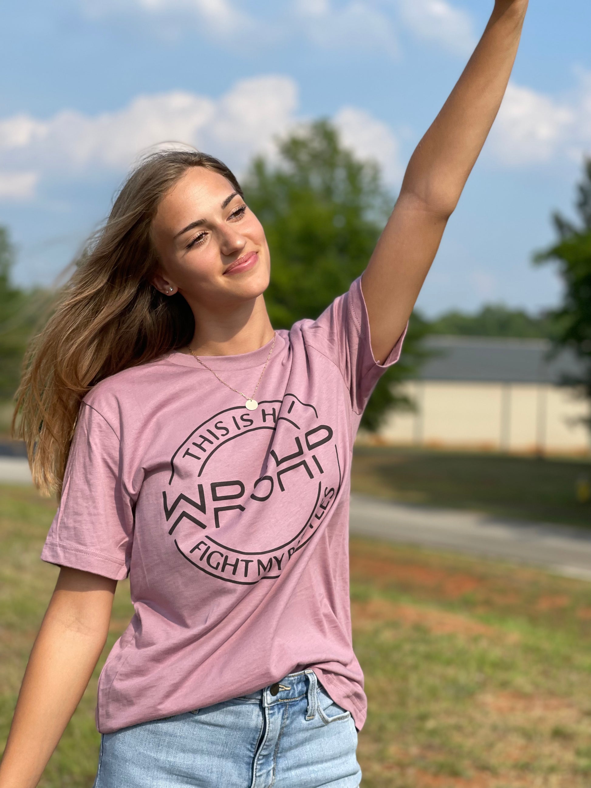 WRSHP This is how I fight my battles TEE- Orchid Color Tee - Southern Grace Creations