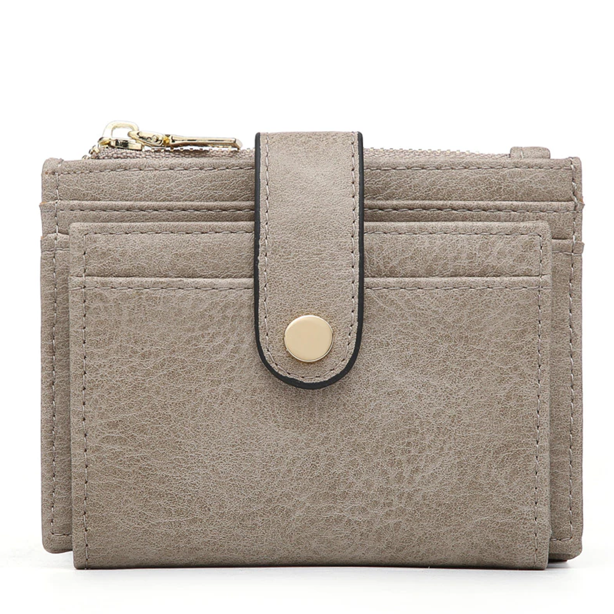 Warm Grey Mini Snap Wallet - Southern Grace Creations