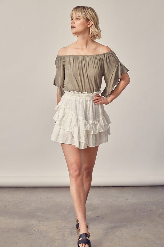 Wavy Paradise Skirt - White - Southern Grace Creations