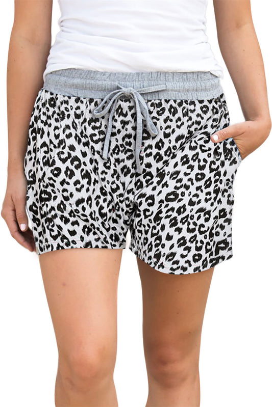 White Leopard Print Shorts - Southern Grace Creations