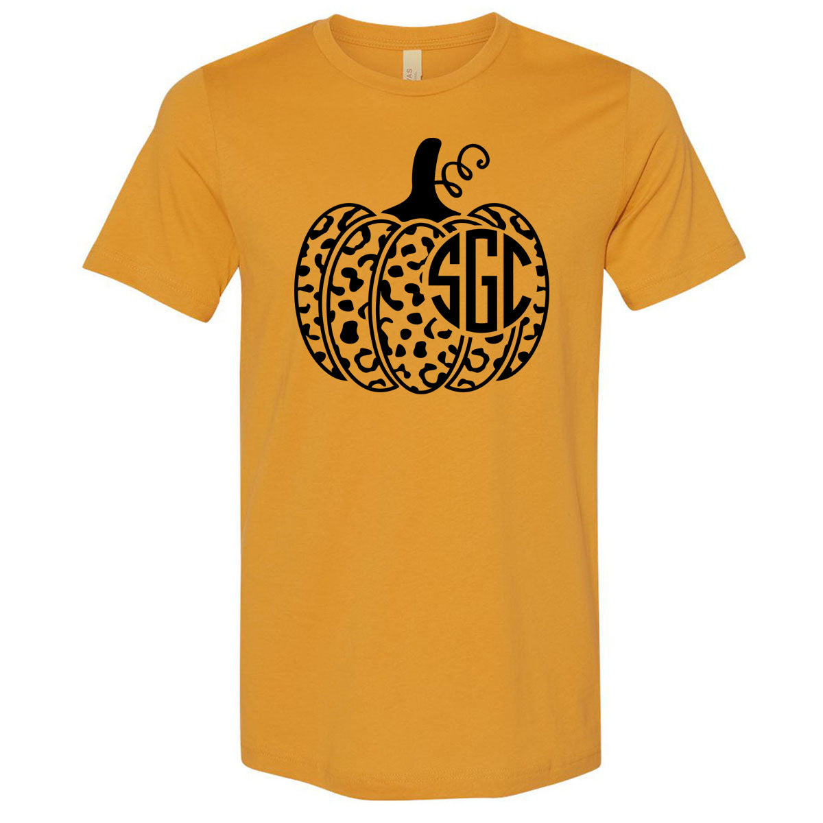 Wild About Pumpkins Monogram Tee - Mustard Tee - Southern Grace Creations