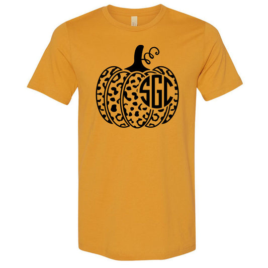 Wild About Pumpkins Monogram Tee - Mustard Tee - Southern Grace Creations