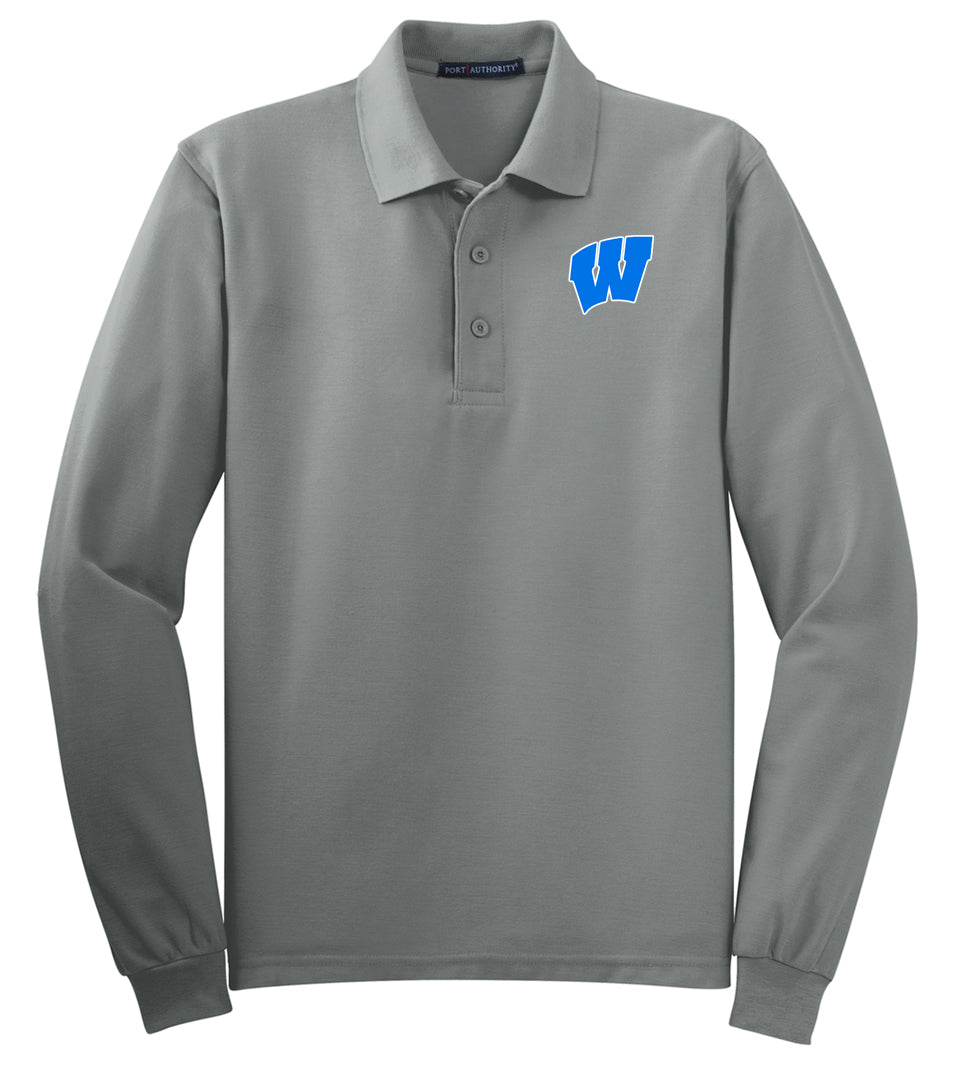 Windsor - ADULT Long Sleeve Polo - COOL GREY (K500LS) - Southern Grace Creations