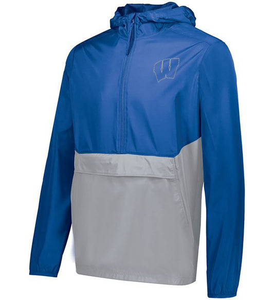 Windsor - Augusta/Holloway Pack Pullover with W - Royal/Athletic Grey (229534/229634) - Southern Grace Creations