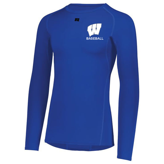 Windsor - Baseball - Coolcore Long Sleeve Compression Tee - Royal (R20CPM) - Southern Grace Creations