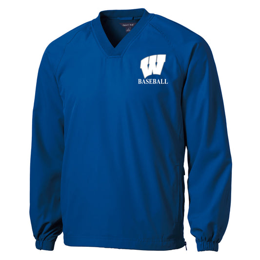 Windsor - Baseball - Sport-Tek V-Neck Raglan Wind Shirt (JST72/YST72) - True Royal - Southern Grace Creations
