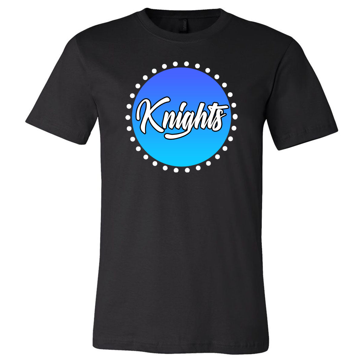 Windsor - Cheer - Knights Circle Polka Dot - Black Short Sleeve Tee - Southern Grace Creations
