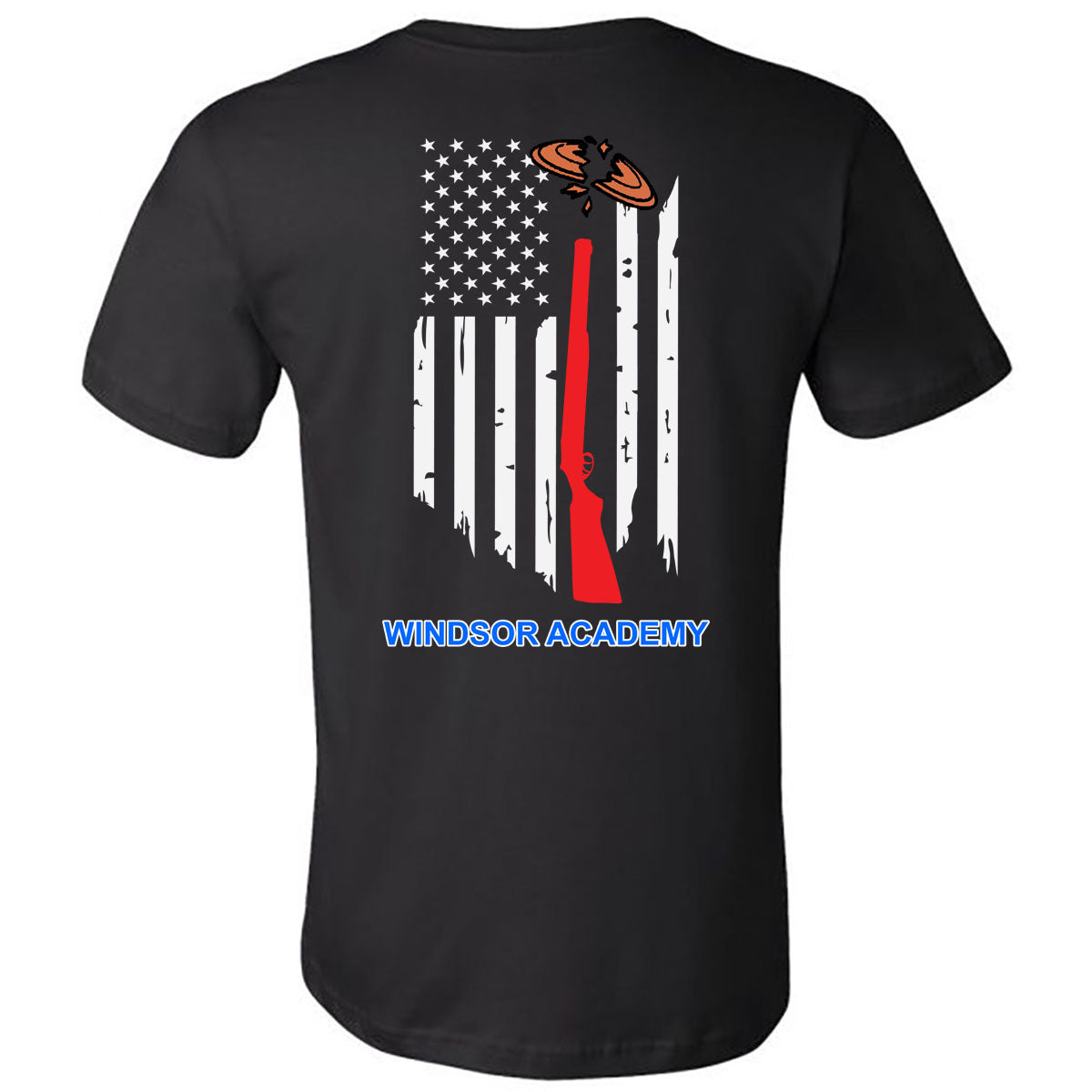Windsor - Clay Shooting American Flag - Black Short Sleeves Tee - Southern Grace Creations