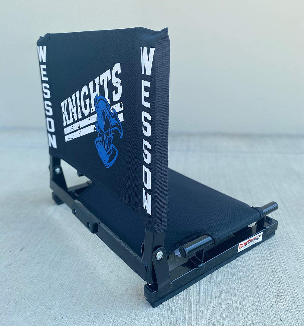 Windsor - Folding Stadium Chair Seat (SC2 & WSC2) with Knights Distressed Slanted - Southern Grace Creations