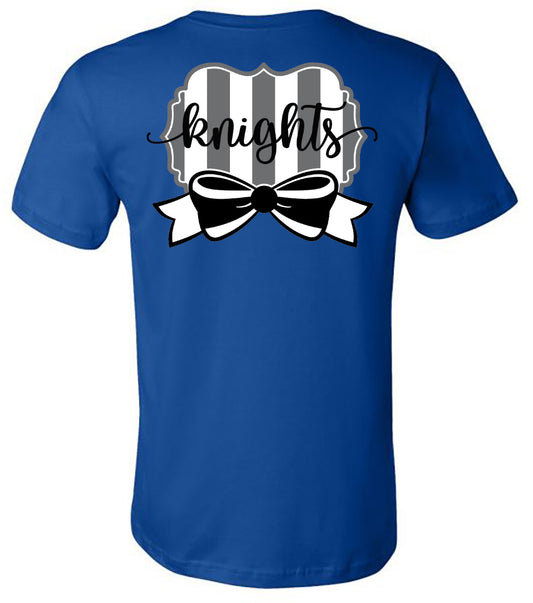 Windsor - Knights Striped Frame with Bow - Royal (Tee/Hoodie/Sweatshirt) - Southern Grace Creations