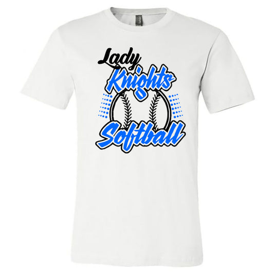 Windsor - Lady Knights Softball Splatter - White (Tee/Hoodie/Sweatshirt) - Southern Grace Creations