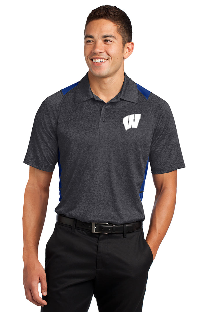 Windsor - Sport-Tek Heather Colorblock Contender Polo - Graphite Heather/True Royal (ST665) - Southern Grace Creations