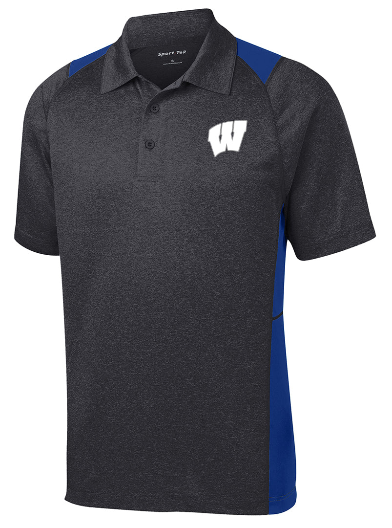 Windsor - Sport-Tek Heather Colorblock Contender Polo - Graphite Heather/True Royal (ST665) - Southern Grace Creations