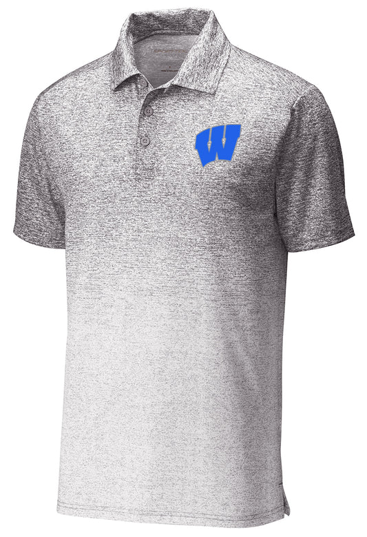 Windsor - Sport-Tek Ombre Heather Polo - White/ Graphite (ST671) - Southern Grace Creations
