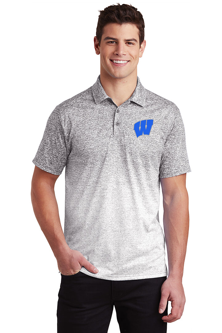 Windsor - Sport-Tek Ombre Heather Polo - White/ Graphite (ST671) - Southern Grace Creations