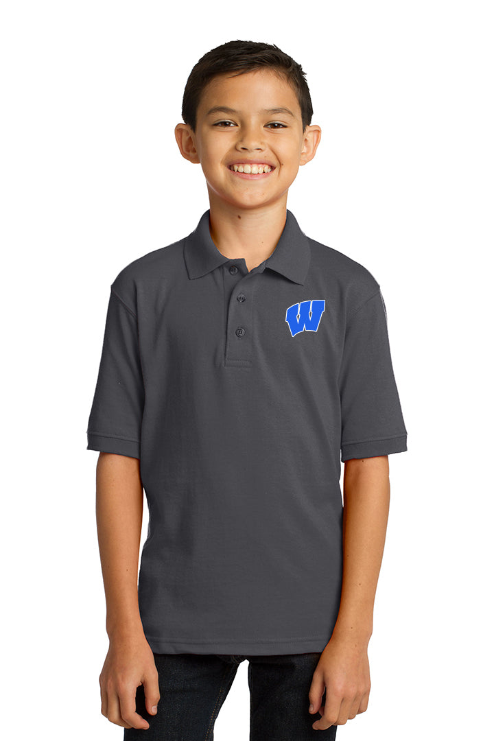 Windsor - Toddler/Youth Polo - Charcoal (KP55Y) - Southern Grace Creations