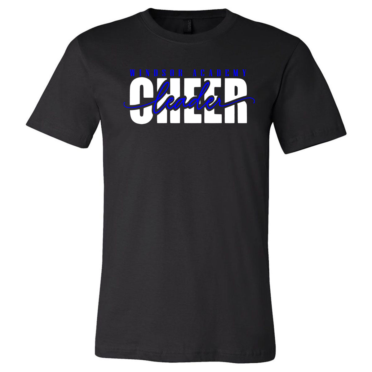 Windsor - Windsor Academy Cheer Leader - Black Short Sleeve Tee - Southern Grace Creations