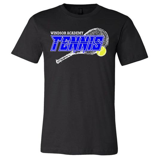 Windsor - Windsor Academy Tennis Sketch - Black (Tee/Hoodie/Sweatshirt) - Southern Grace Creations
