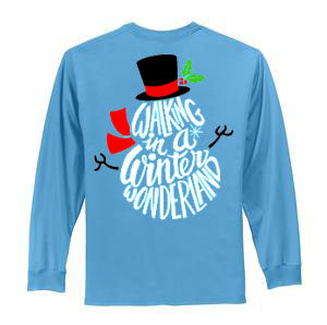 Winter Wonderland Tee - Long Sleeve Aqua - Southern Grace Creations