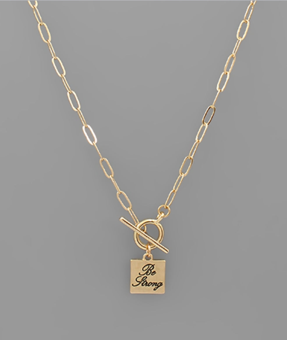 Word Pendant Link Chain Necklace - Southern Grace Creations