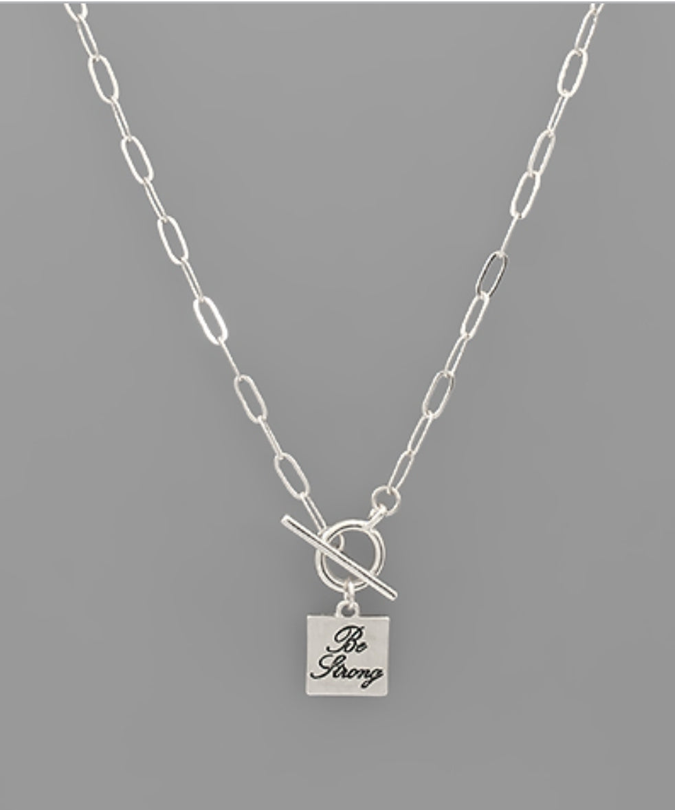 Word Pendant Link Chain Necklace - Southern Grace Creations