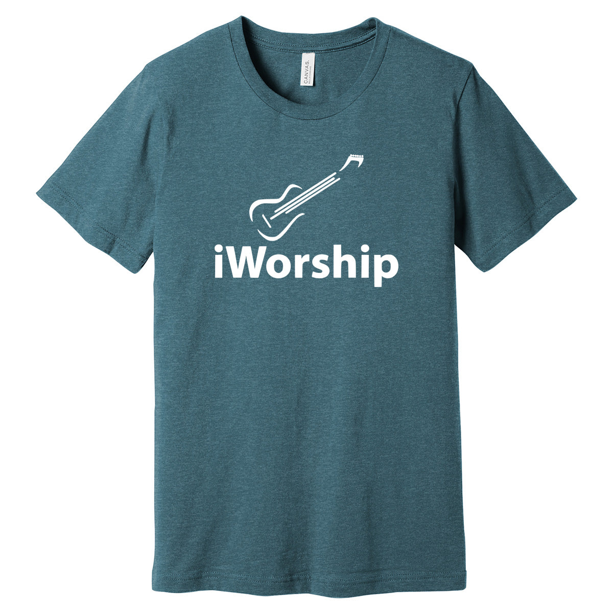 iWorship (Guitar) - Heather Slate Short Sleeves Tee - Southern Grace Creations