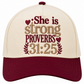 She Is Strong Hat - Pint/White Snapback