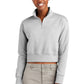 Peaches - GA Peaches Script Stacked Retro - District® Women’s V.I.T.™ Fleece 1/2-Zip - DT6111 - Light Heather Grey