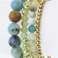 Semi Precious Beads Stretch Bracelets Set