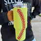 Crystal Softball Yellow/Red "Blinged Out" 40 Oz. Tumbler