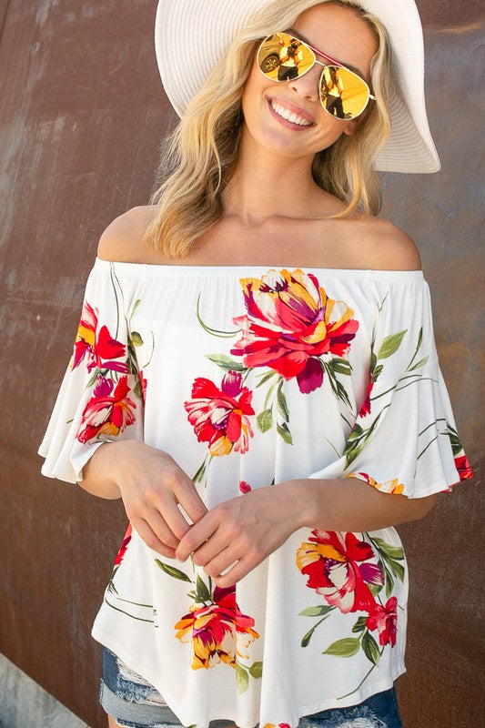 FLORAL OFF SHOULDER TOP