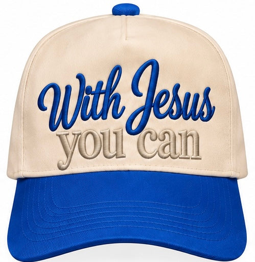 🤎 With Jesus, You Can — Embroidered Trucker Hat