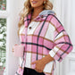 Button Up Plaid Hooded Jacket