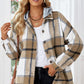 Button Up Plaid Hooded Jacket