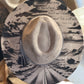Vegan suede lasered cowboy hat horse, fold and barn