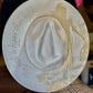“ my faith is bigger than my fear” cowgirl hat. Adjustable shown in Ivory available in other colors.