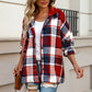 Button Up Plaid Hooded Jacket