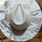Vegan suede lasered cowboy hat horse, fold and barn