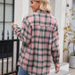 Mandy Pocketed Plaid Collared Neck Long Sleeve Shirt